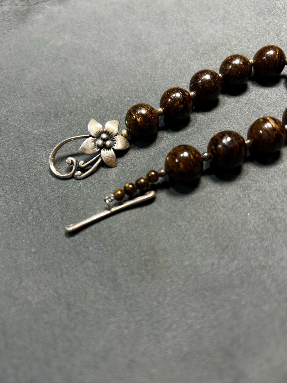 Silpada SS Bronzite Flower Toggle Bracelet